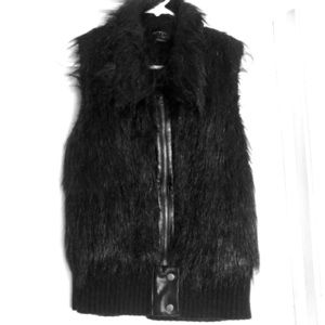 Black Faux Fur Vest